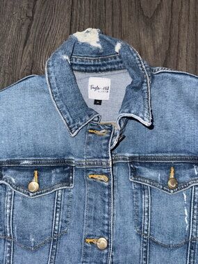 Taylor Hill Light Blue Distressed Denim Jacket